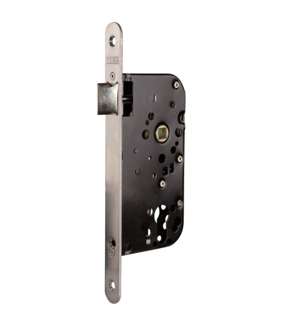 Serrure de sûreté à larder T4137 - Inox - Axe 50 mm - Noir - TESA ASSA BLOY