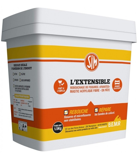 Enduit de rebouchage et de réparation extérieur - L'Extensible - 1Kg - SIM