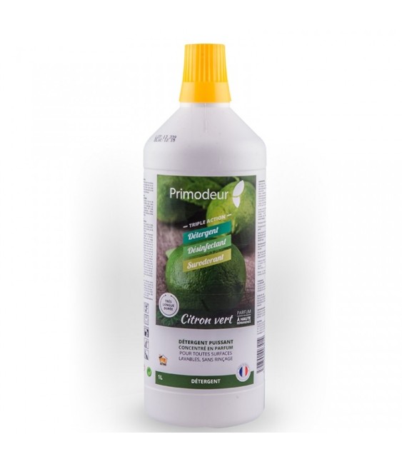 Détergent puissant concentré - Primodeur 3D - 1L - Citron Vert - PRIMODEUR