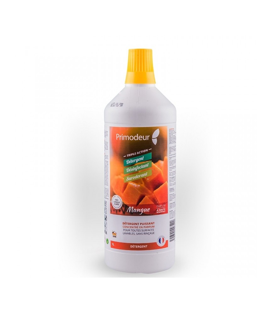 Détergent puissant concentré - Primodeur 3D - 1L - Mangue - PRIMODEUR Détergent puissant concentré - Primodeur 3D - 1L - Mangue - PRIMODEUR