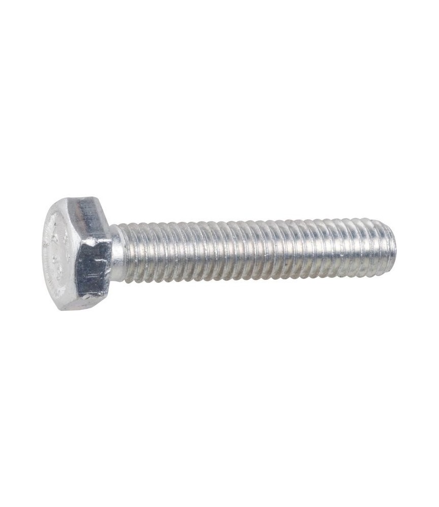 Vis à métaux - Filetage total - Tête hexagonale - Acier zingué - 80 x 8 mm - Lot de 100 - VISSAL