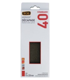 Patin abrasif avec fixation pince 93 x 230 mm - 8 trous - Grain 40 - SCID