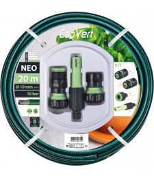 Batterie tuyau d'arrosage Neo 3 couches + raccords - 19 x 20 M - CAP VERT