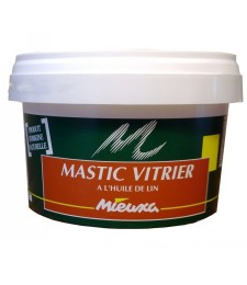 Mastic vitrier à l'huile de lin - Acajou - origine naturelle - 1 Kg - MIEUXA
