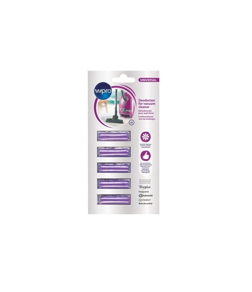Désodorisant pour aspirateur - 5 bâtonnets à la lavande - WPRO Désodorisant pour aspirateur - 5 bâtonnets à la lavande - WPRO