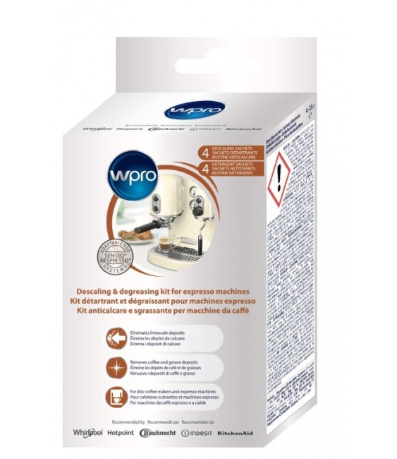 Kit de nettoyage Express o² pour machine expresso - Détartrant et dégraissant- - WPRO