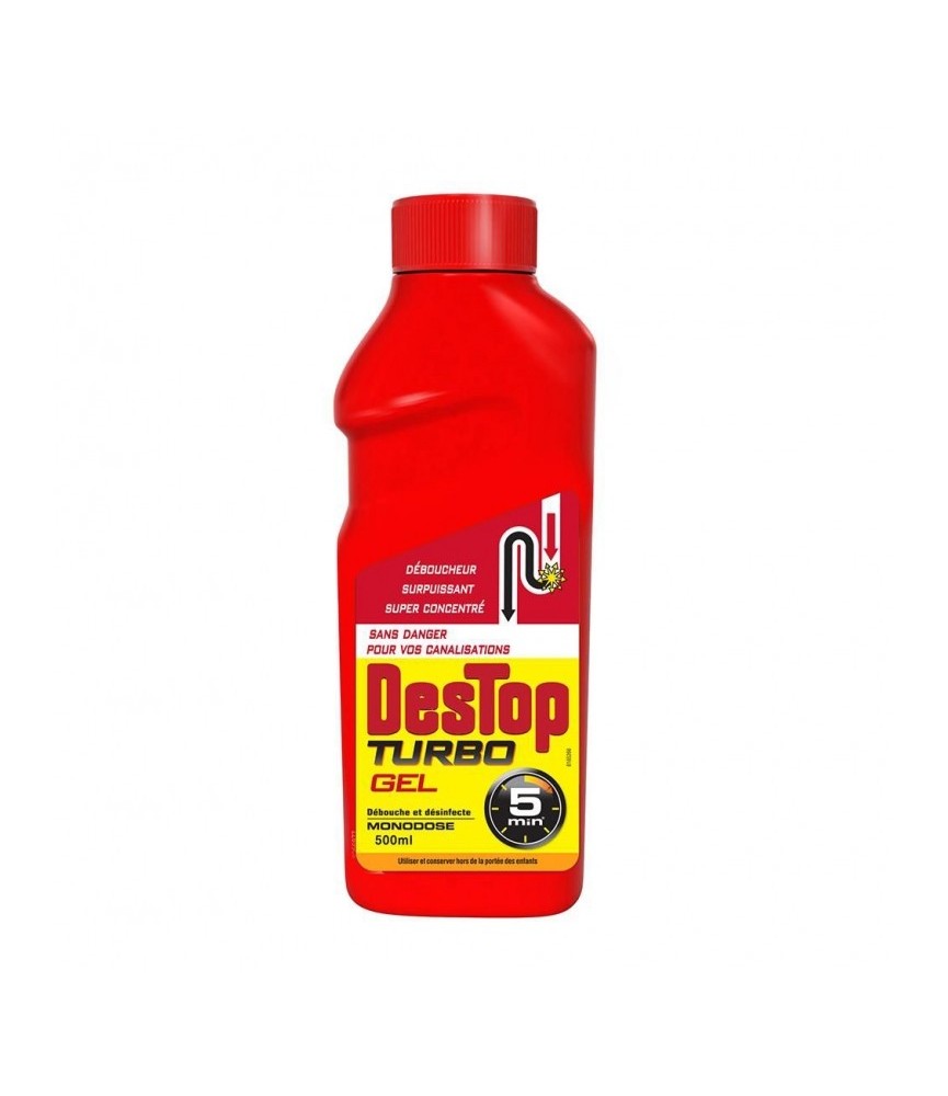 Déboucheur surpuissant - Destop Turbo - Gel javel - 1 L - DESTOP