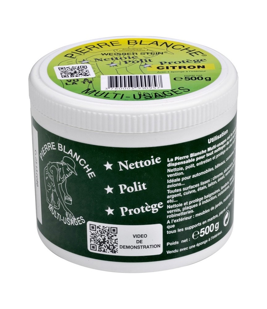 Pierre de nettoyage blanche - Citron - 500 Grs - MKT Pierre de nettoyage blanche - Citron - 500 Grs - MKT
