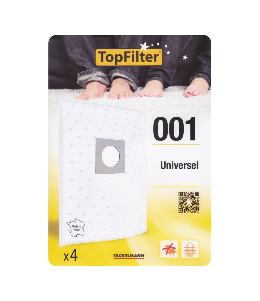 4 Sacs Aspirateur Universel - Model 001 - TOPFILTER