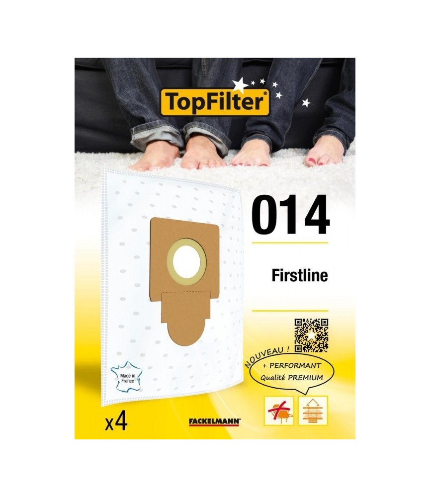 4 Sacs Aspirateur Premium - Firstline - Model 014 - TOPFILTER 4 Sacs Aspirateur Premium - Firstline - Model 014 - TOPFILTER