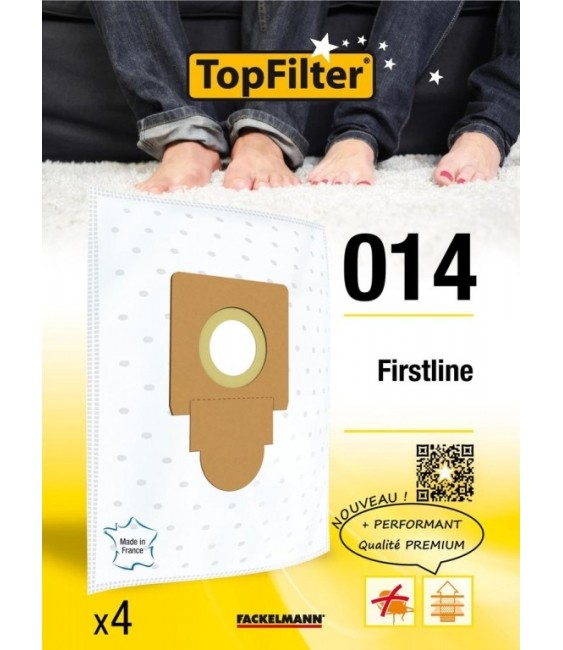 4 Sacs Aspirateur Premium - Firstline - Model 014 - TOPFILTER