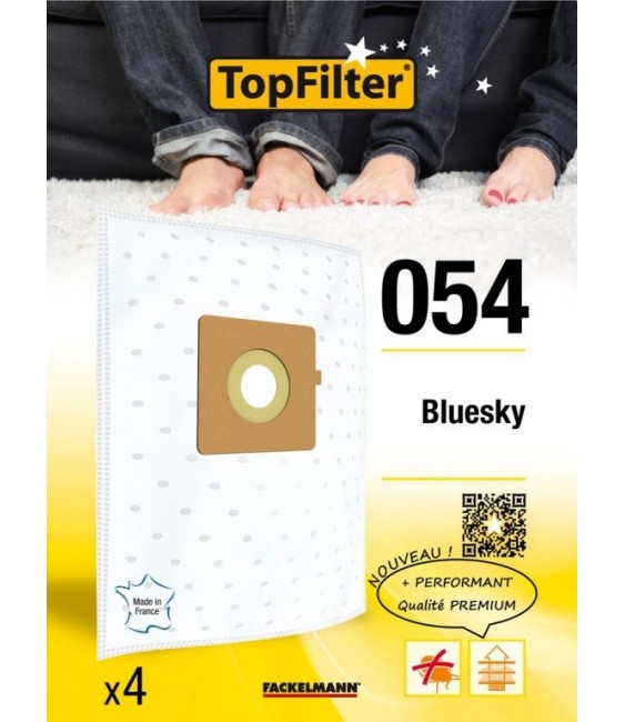 4 Sacs Aspirateur Premium - Bluesky - Model 054 - TOPFILTER