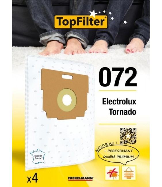 4 Sacs Aspirateur Premium - Electrolux Tornado - Model 072 - TOPFILTER
