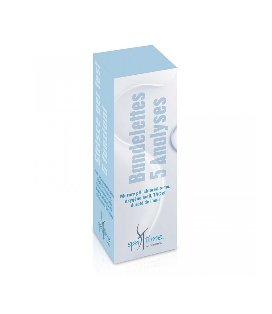 Bandelettes d'analyse de l'eau pour spa - SpaTime- 5 fonctions - 50 bandelettes - BAYROL Bandelettes d'analyse de l'eau pour spa - SpaTime- 5 fonctions - 50 bandelettes - BAYROL