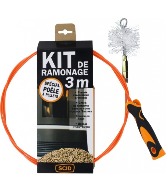 Kit de ramonage - Spécial Poêle à pellets - 3 M - SCID