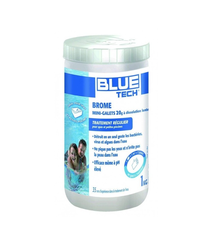 Brome en mini-galets de 20 Grs pour spa et petite piscine - 1 Kg - BLUE TECH Brome en mini-galets de 20 Grs pour spa et petite piscine - 1 Kg - BLUE TECH