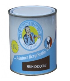 Peinture acrylique - Murs et plafonds - Satin - Brun chocolat - 0.5 L - ONIP