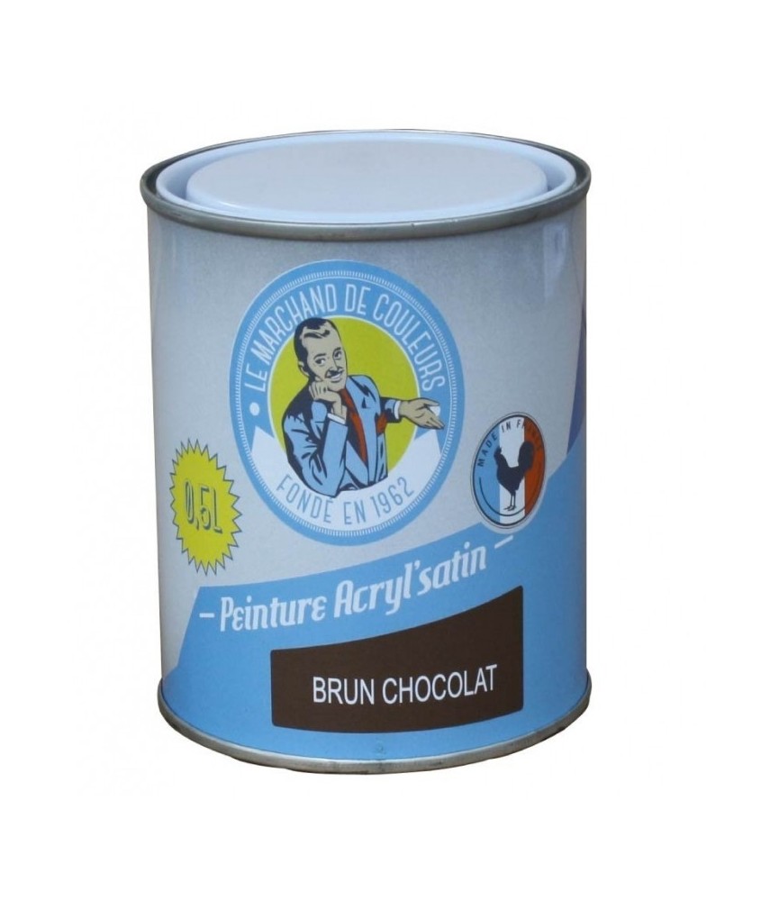 Peinture acrylique - Murs et plafonds - Satin - Brun chocolat - 0.5 L - ONIP Peinture acrylique - Murs et plafonds - Satin - Brun chocolat - 0.5 L - ONIP