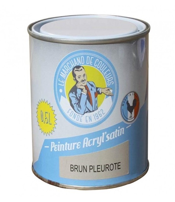 Peinture acrylique - Murs et plafonds - Satin - Brun pleurote - 0.5 L - ONIP