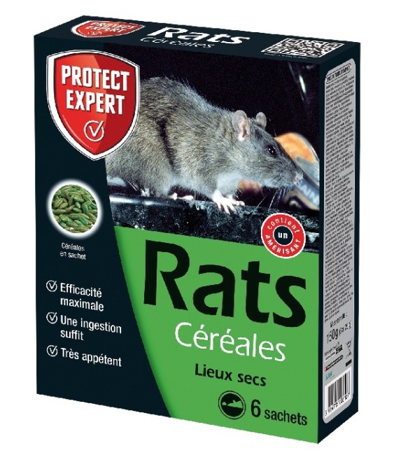 Raticide - Appâts à base de céréales - 150 Grs - PROTECT EXPERT