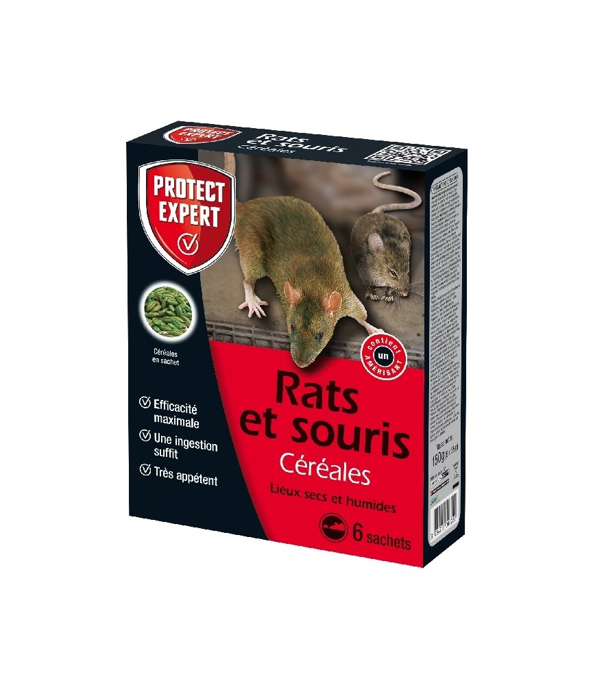 Raticide et souricide - Appâts à base de céréales - 150 Grs - PROTECT EXPERT Raticide et souricide - Appâts à base de céréales - 150 Grs - PROTECT EXPERT
