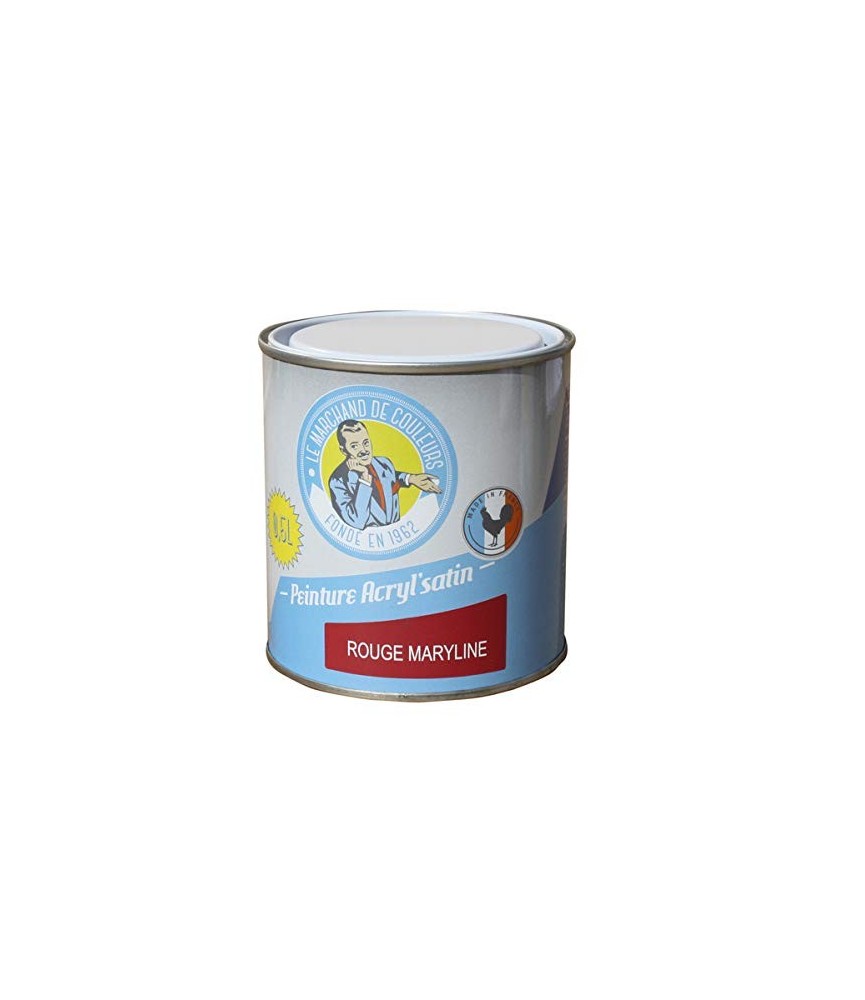 Peinture acrylique - Murs et plafonds - Satin - Rouge Marilyne - 0.5 L - ONIP Peinture acrylique - Murs et plafonds - Satin - Rouge Marilyne - 0.5 L - ONIP