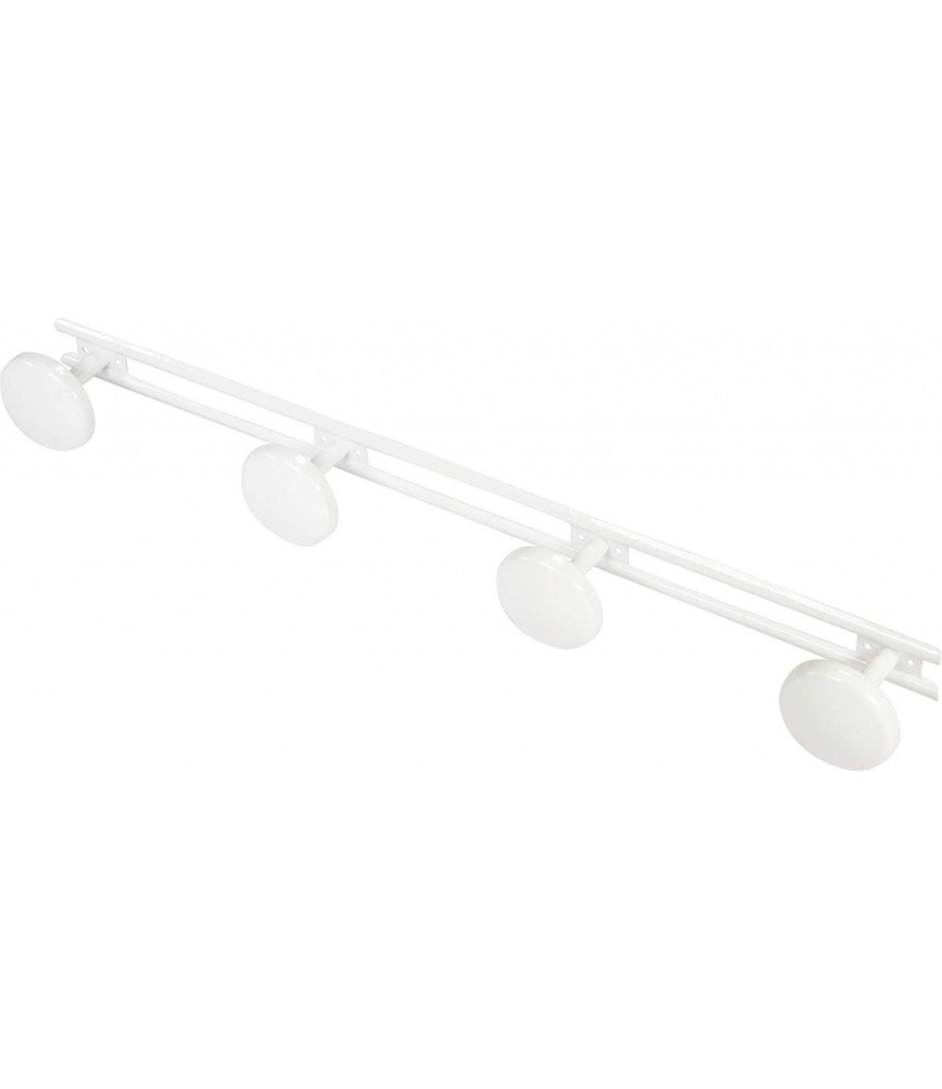 Porte-manteau en acier epoxy blanc- Classique - 4 têtes - GODONNIER