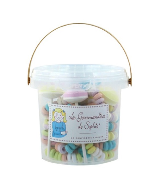 Petit seau de colliers et sucettes Dextrose - 220 Grs - LES GOURMANDISES DE SOPHIE