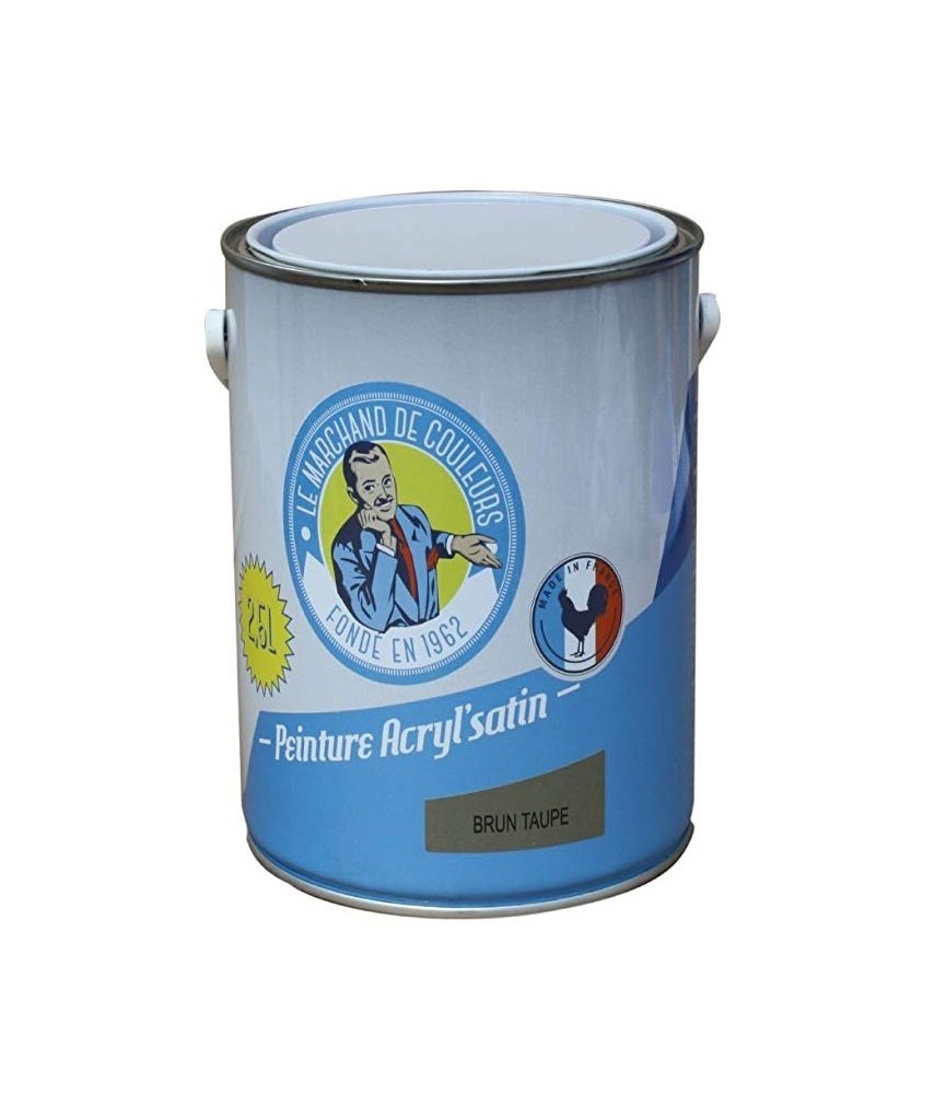 Peinture acrylique - Murs et plafonds - Satin - Brun Taupe - 2.5 L - ONIP