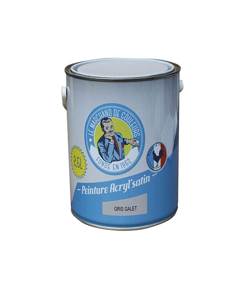 Peinture acrylique - Murs et plafonds - Satin - Gris galet - 2.5 L - ONIP
