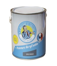 Peinture acrylique - Murs et plafonds - Satin - Gris zingué - 2.5 L - ONIP