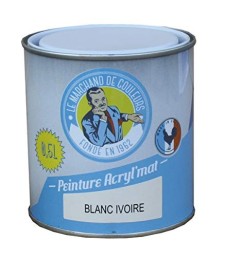 Peinture acrylique - Murs et plafonds - Mat - Blanc Ivoire - 0.5 L - ONIP