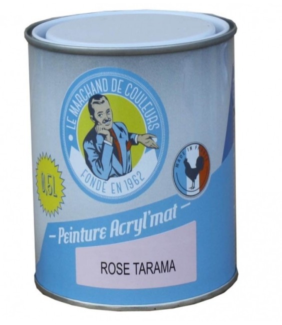 Peinture acrylique - Murs et plafonds - Mat - Rose Tarama - 0.5 L - ONIP