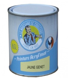 Peinture acrylique - Murs et plafonds - Mat - Jaune Genêt - 0.5 L - ONIP