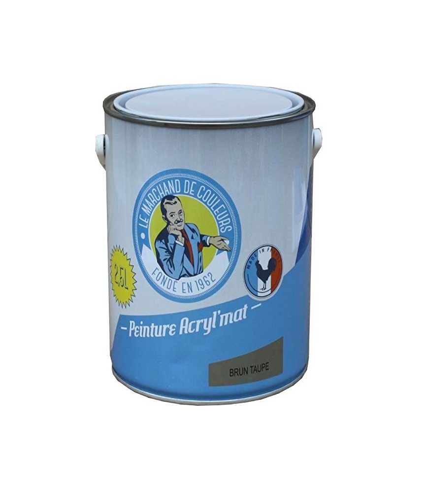Peinture acrylique - Murs et plafonds - Mat - Brun Taupe - 2.5 L - ONIP