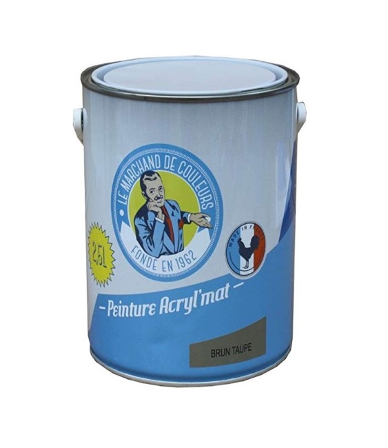 Peinture acrylique - Murs et plafonds - Mat - Brun Taupe - 2.5 L - ONIP