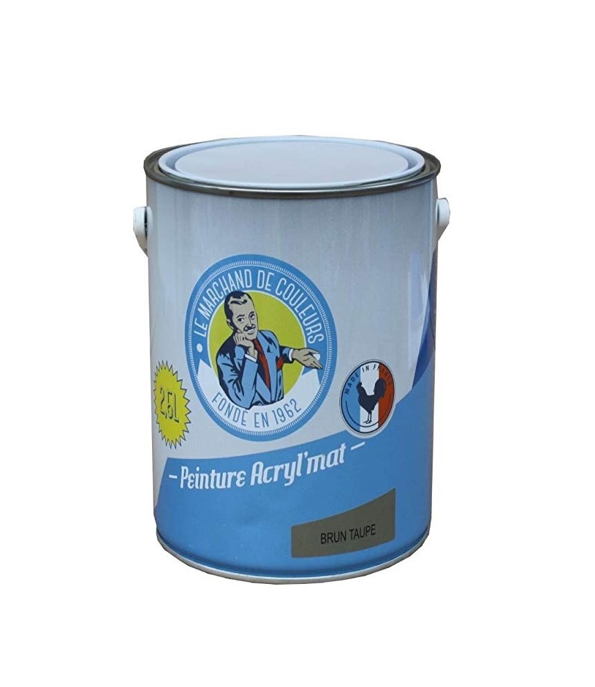 Peinture acrylique - Murs et plafonds - Mat - Brun pleurote - 2.5 L - ONIP Peinture acrylique - Murs et plafonds - Mat - Brun pleurote - 2.5 L - ONIP