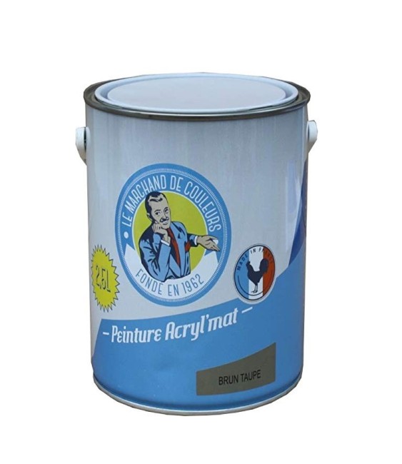 Peinture acrylique - Murs et plafonds - Mat - Brun pleurote - 2.5 L - ONIP