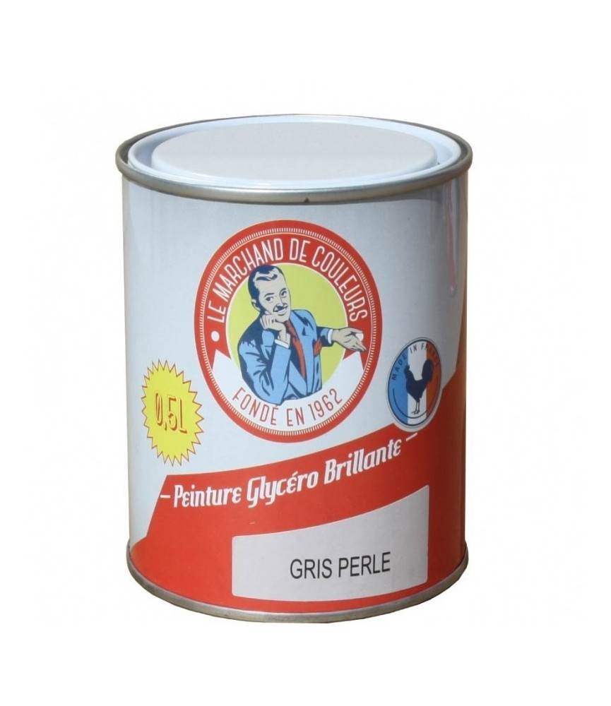 Peinture Glycéro - Bois / Métal - Brillante - Gris perle - 0.5 L - ONIP Peinture Glycéro - Bois / Métal - Brillante - Gris perle - 0.5 L - ONIP