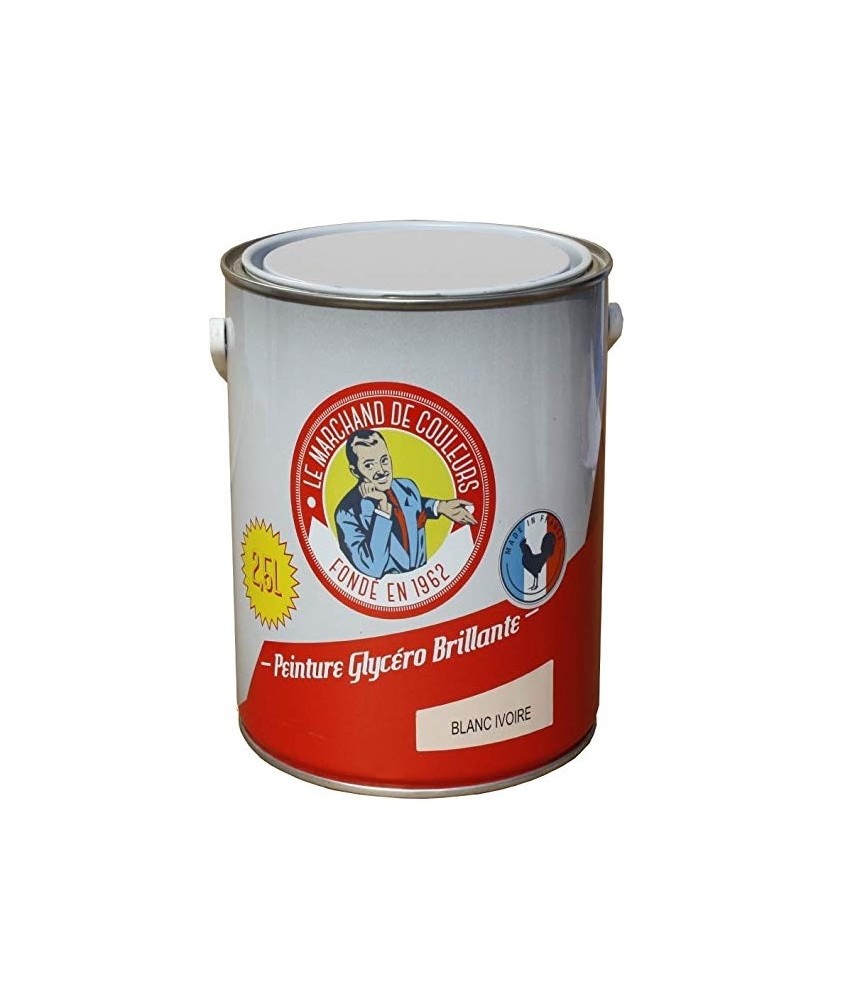 Peinture Glycéro - Bois / Métal - Brillante - Blanc - 2.5 L - ONIP Peinture Glycéro - Bois / Métal - Brillante - Blanc - 2.5 L - ONIP