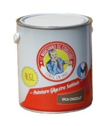 Peinture Glycéro - Bois / Métal - Satinée - Brun chocolat - 0.5 L - ONIP