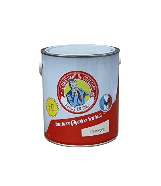 Peinture Glycéro - Bois / Métal - Satinée - Blanc Ivoire - 2.5 L - ONIP