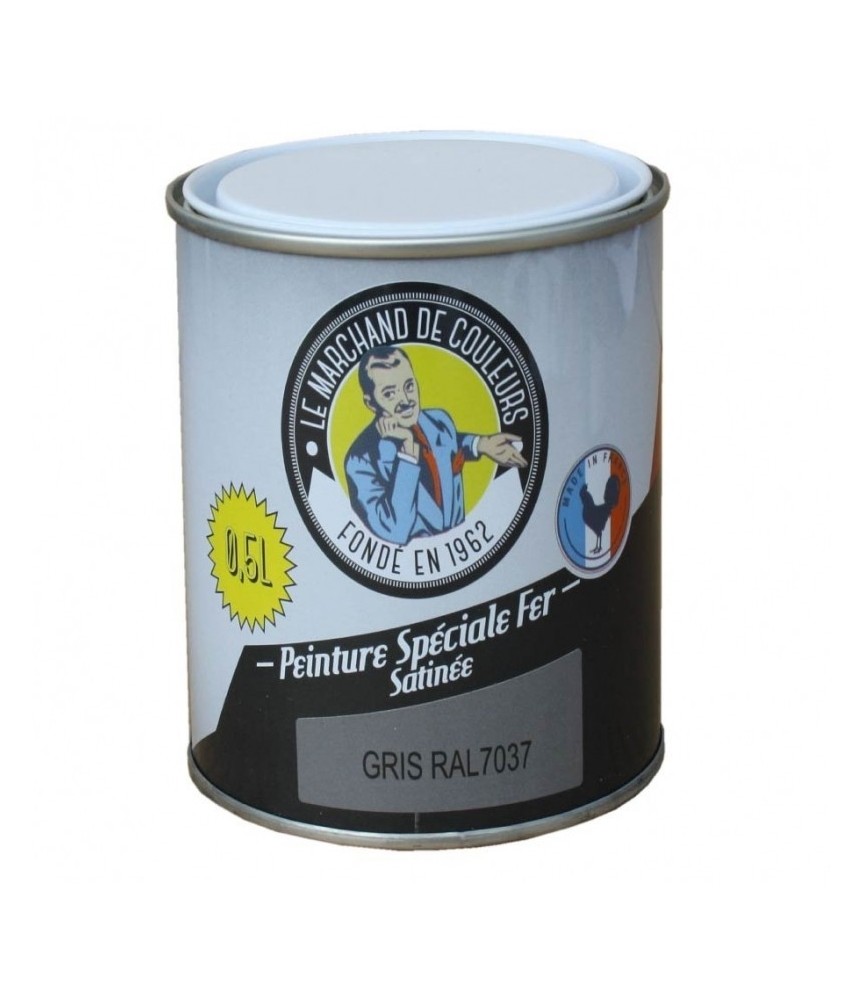 Peinture Spécial Fer - Satinée - Gris - 0.5 L - ONIP Peinture Spécial Fer - Satinée - Gris - 0.5 L - ONIP