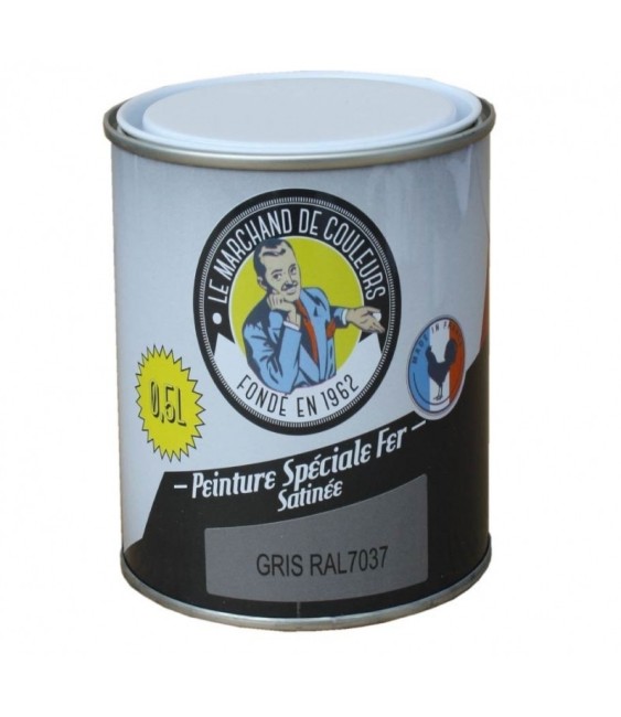 Peinture Spécial Fer - Satinée - Gris - 0.5 L - ONIP