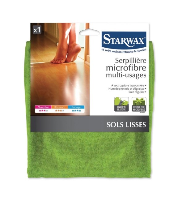 Serpillière microfibre multi-usages pour sols lisses - STARWAX