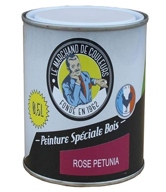 Peinture Spécial Bois - Satinée - Rose pétunia - 0.5 L - ONIP