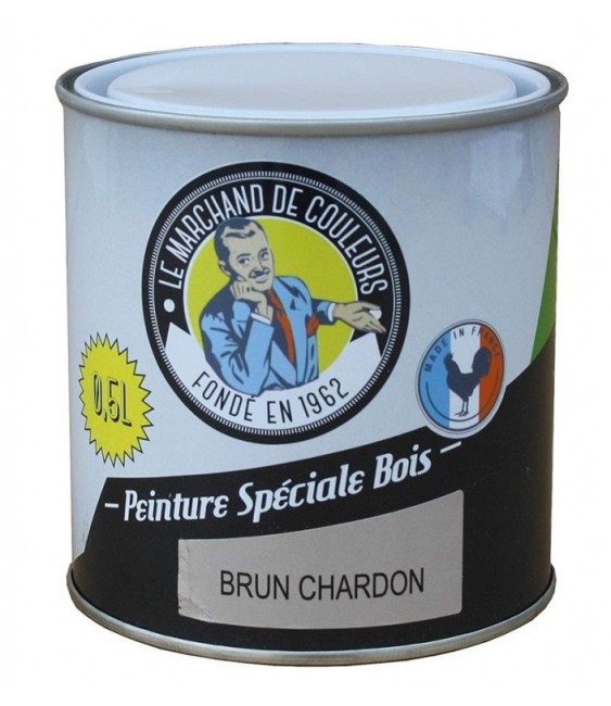 Peinture Spécial Bois - Satinée - Brun charbon - 0.5 L - ONIP