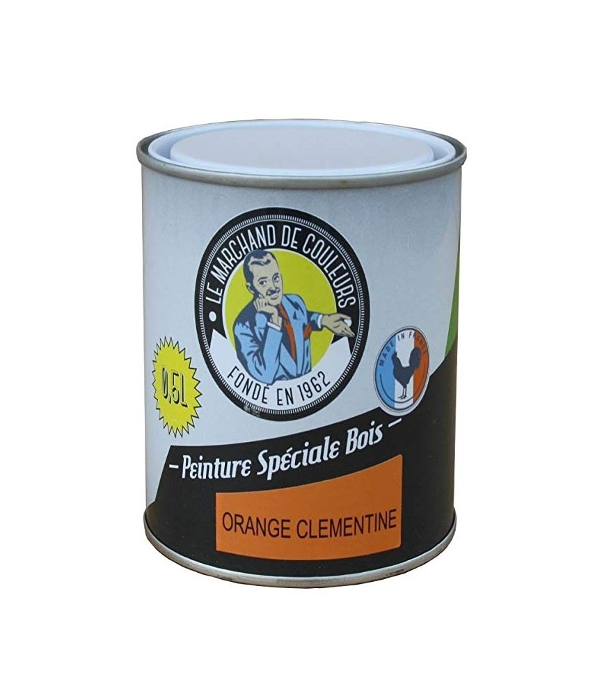 Peinture Spécial Bois - Satinée - Orange clémentine - 0.5 L - ONIP Peinture Spécial Bois - Satinée - Orange clémentine - 0.5 L - ONIP