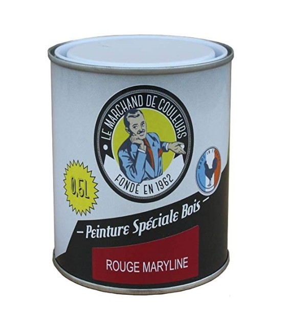 Peinture Spécial Bois - Satinée - Rouge marilyne - 0.5 L - ONIP