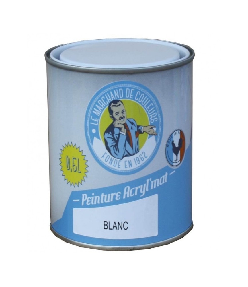 Peinture acrylique - Murs et plafonds - Mat - Blanc - 0.5 L - ONIP